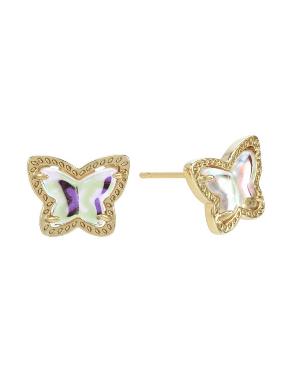 KENDRA SCOTT Lillia Butterfly Dichroic Glass Stud Earrings In Gold